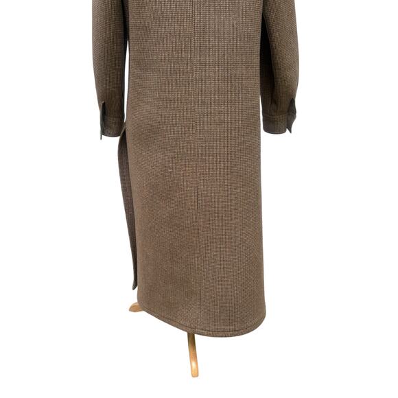 VTG 60s Vera Hicks Side Vent Overcoat Winter Coat M/L 40” Brown Wool Knit Preppy - Picture 8 of 16